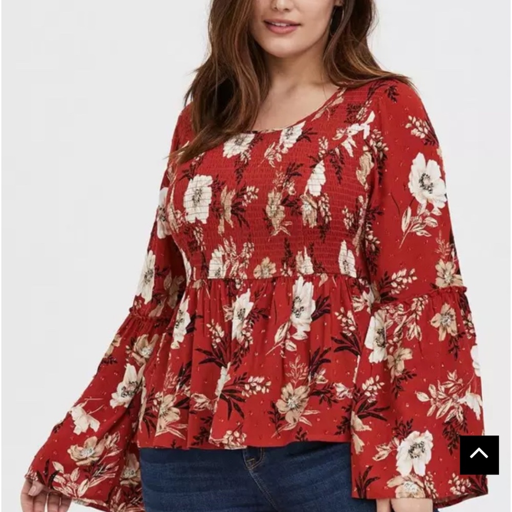 Torrid Babydoll Crinkle Gauze Midi Top